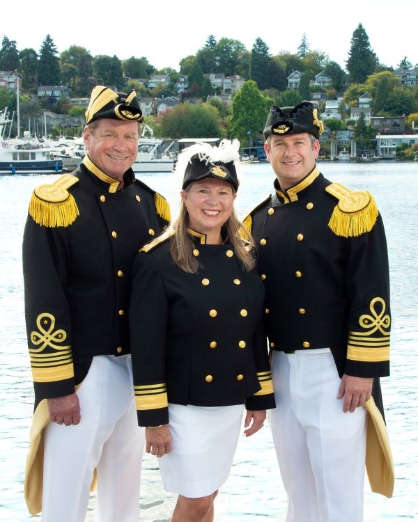 (L-R) Admiral Pete Rosvall, Admiralette Jan Holbrook,
Vice Admiral Lance Rummel